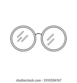 Glasses vector icon in linear, outline icon isolated on white background