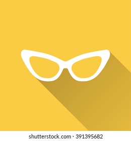 Glasses   vector icon with long shadow.  Illustration  for graphic and web design.