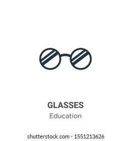 Glasses vector icon on white background. Flat vector glasses icon symbol sign from modern education collection for mobile concept and web apps design.