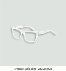 Glasses vector icon - paper illustration
