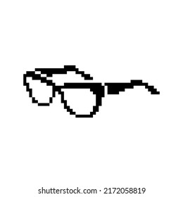 Brille, Vektorsymbol. Pixel-Art. 8-Bit-Logo. eps10