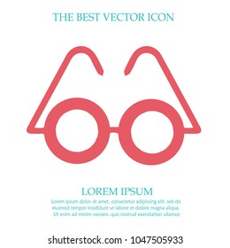 Glasses vector icon. Round eyeglasses illustration.