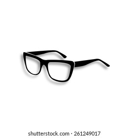 glasses vector icon with shadow
