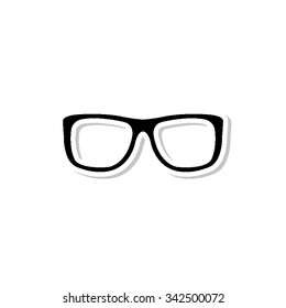 glasses - vector icon with shadow