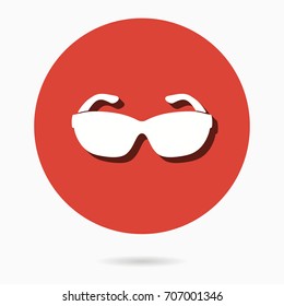 Glasses vector icon with shadow. Illustration isolated for graphic and web design.