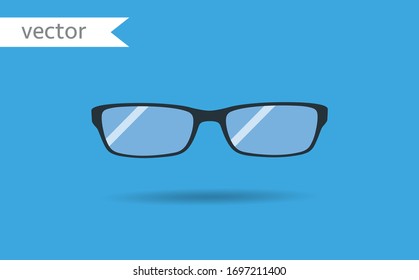 Glasses vector icon, symbol. White and black vector desgin. Modern, simple flat vector illustration for web site, mobile app or poster design.