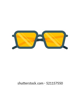 Glasses. Vector icon. Yellow
