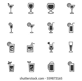 glasses vector icons for user interface design