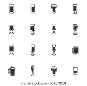 glasses vector icons for user interface design