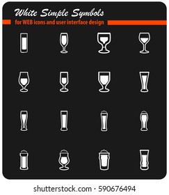 glasses vector icons for user interface design