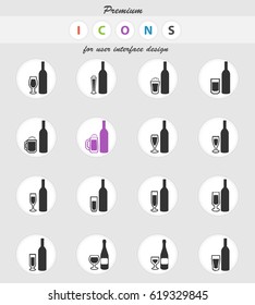 glasses vector icons for user interface design