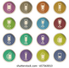 glasses vector icons for user interface design