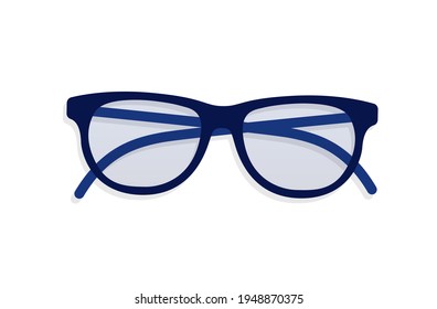 Glasses vector illustration - black glasses laying down on white background.