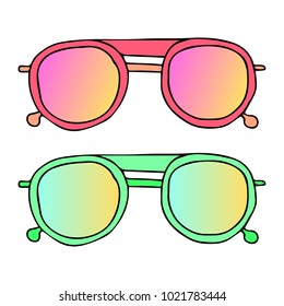 Glasses vector illustration. Doodle style. Design, print, decor, textile, paper