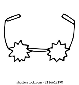 Ilustración vectorial de lentes de vidrio, doodle de dibujo manual