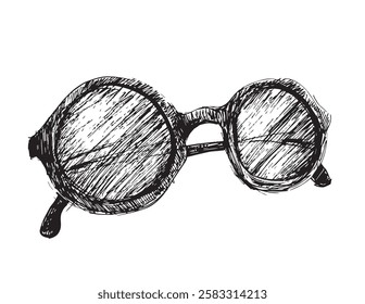 Glasses vector illustration. Hand drawn sunglasses.