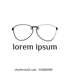 Glasses vector illustration (logo, sign, symbol, icon). Vector optical symbol. Outline icon.
