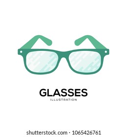 glasses vector illustration symbol object. Flat icon style concept design