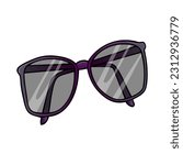 glasses vector illustration,isolated on white background,top view