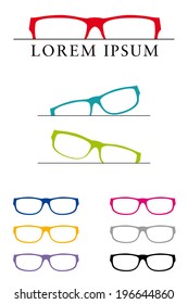 Glasses Vector logo design elements