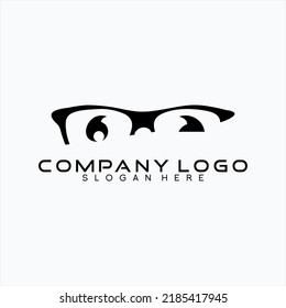 Glasses vector logo design with eye icon