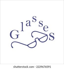 glasses vector logo design illustration