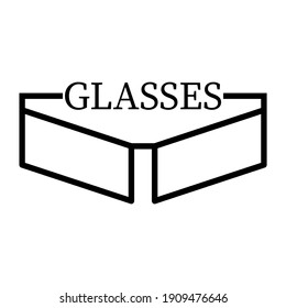 Glasses vector logo. Illustration on white background with inscription.