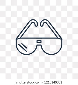 Glasses vector outline icon isolated on transparent background, high quality linear Glasses transparency concept can be used web and mobile