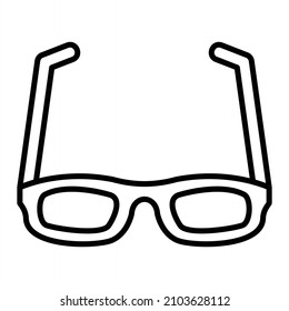 Glasses Vector Outline Icon Isolated On White Background

