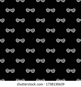 
Glasses vector seamless pattern pattern on a black background on textile.