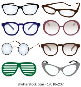 glasses vector set