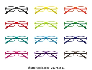 Glasses vector set