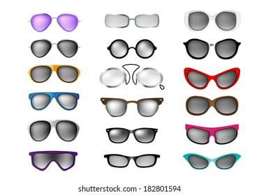 glasses vector set isolated white background