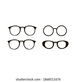 glasses vector set. Retro, wayfarer, aviator frames stock vector illustration