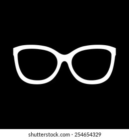 Conjunto de Vector de gafas. Retro, wayfarer, marcos de aviador sobre un fondo negro