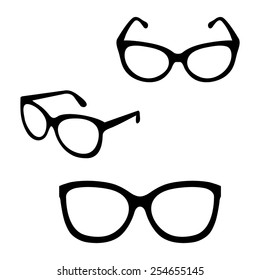 conjunto de vetores de óculos. Retro, wayfarer, armações de aviador