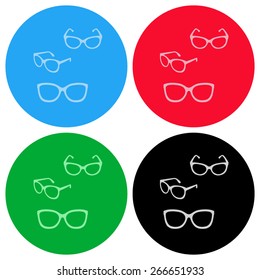 glasses vector set. Retro, wayfarer, aviator frames