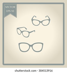 glasses vector set. Retro, wayfarer, aviator frames