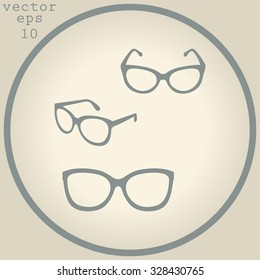 glasses vector set. Retro, wayfarer, aviator frames