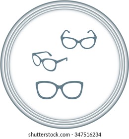 glasses vector set. Retro, wayfarer, aviator frames