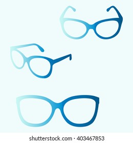 glasses vector set. Retro, wayfarer, aviator frames