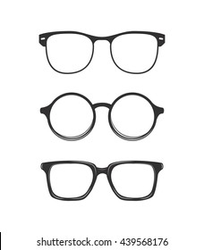 glasses vector set. Retro, wayfarer, aviator frames. sunglasses