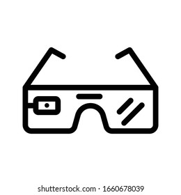 icono de línea delgada vectorial de lentes 