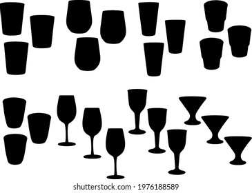 Glasses for Vicki and wine. Serving glasses and wine glasses in the set.
