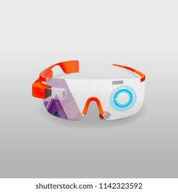 Glasses virtual and more reality. Vector