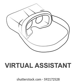 glasses for virtual reality, VR vector line drawing