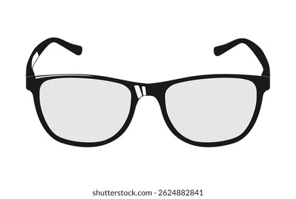 Glasses for vision correction, office style, vector image, isolated on white background