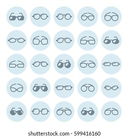 Glasses and vision icon set suitable for info graphics, websites and print media and interfaces. Line vector icons. - stock vector
