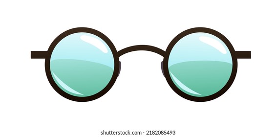 Glasses for vision. Optical instrument for better seeing. Object isolated on white background. Vector.