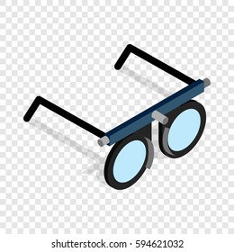 Glasses for vision testing isometric icon 3d on a transparent background vector illustration